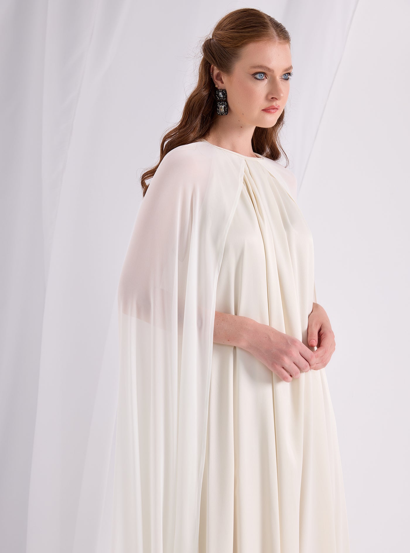 Off White Cape Dress