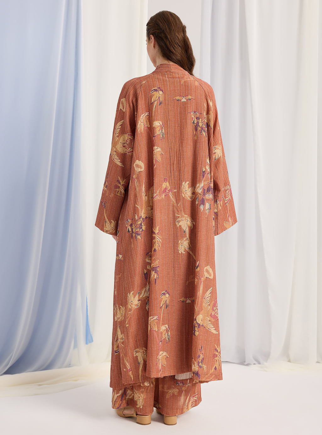 Orange Kimono & Trouser Set