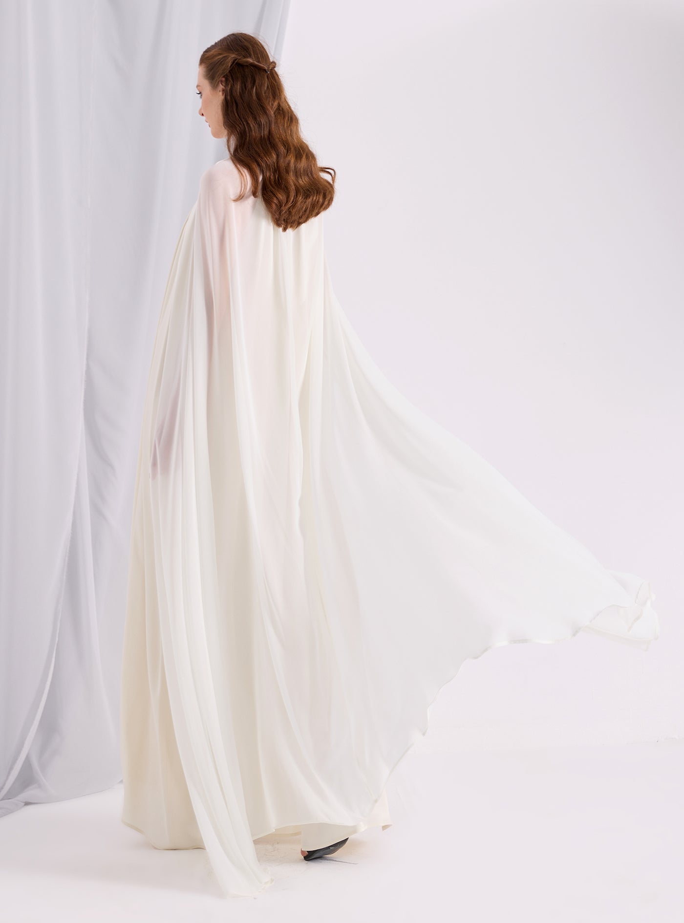 Off White Cape Dress