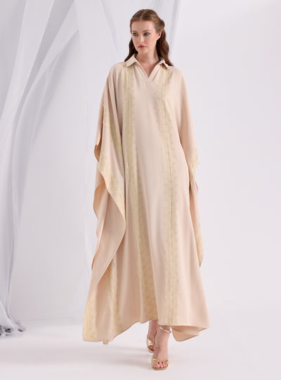 Gold Lace Shirt Kaftan Dress