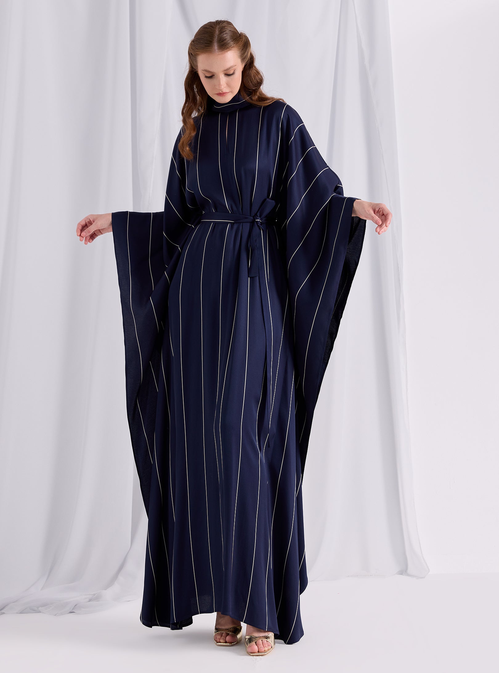 SHORT KAFTAN WITH HARDWARE SOLID NAVY