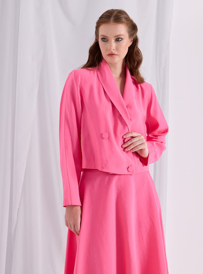 Pink Jacket & Skirt Set