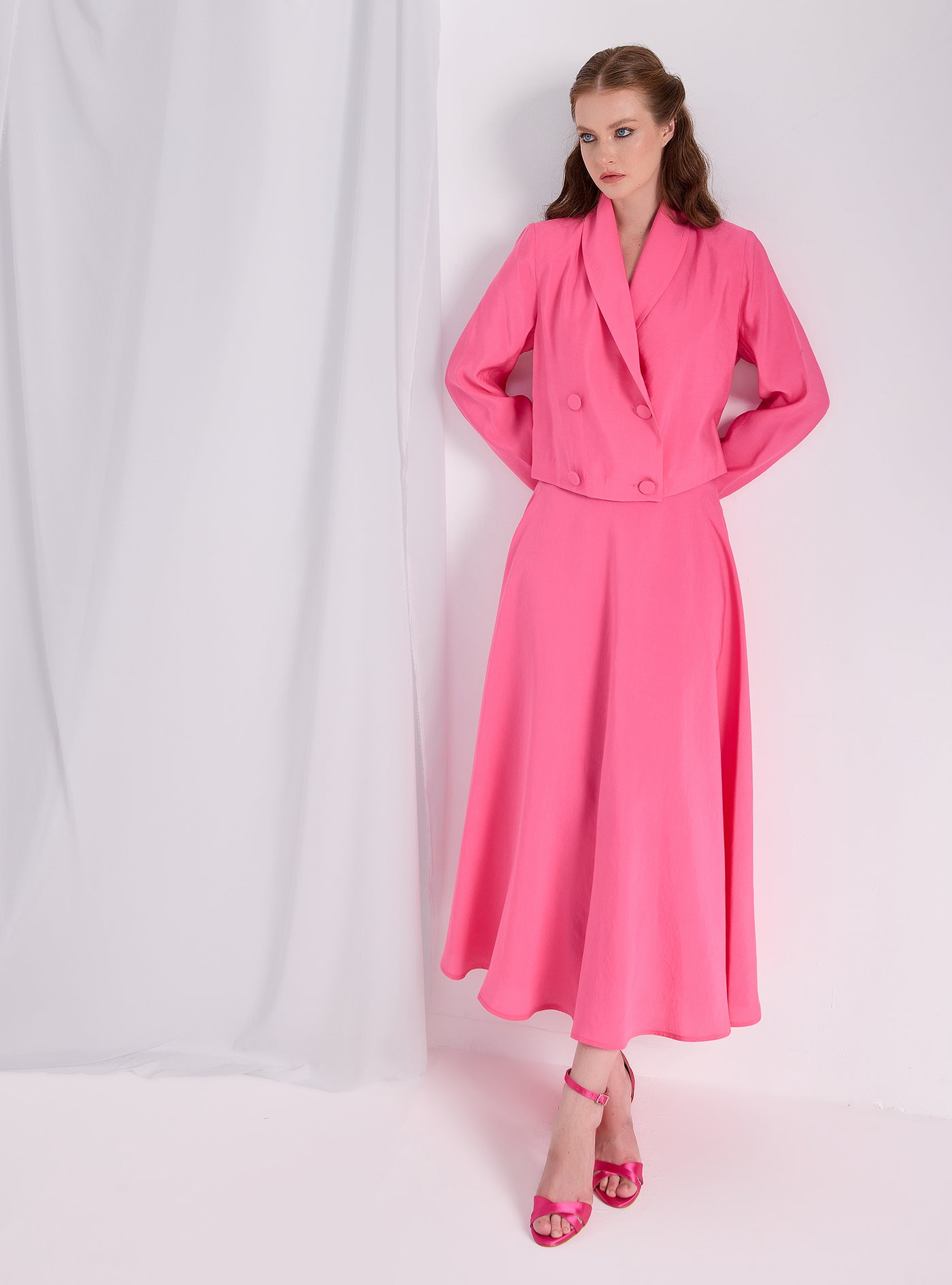 Pink Jacket & Skirt Set