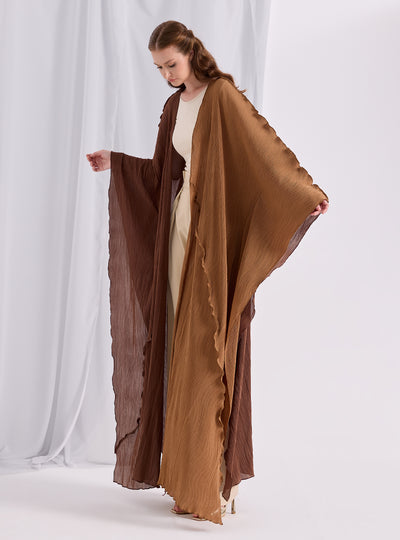 Brown crinkle abaya