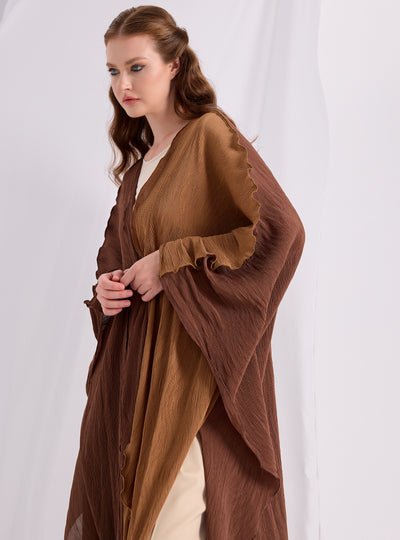 Brown crinkle abaya