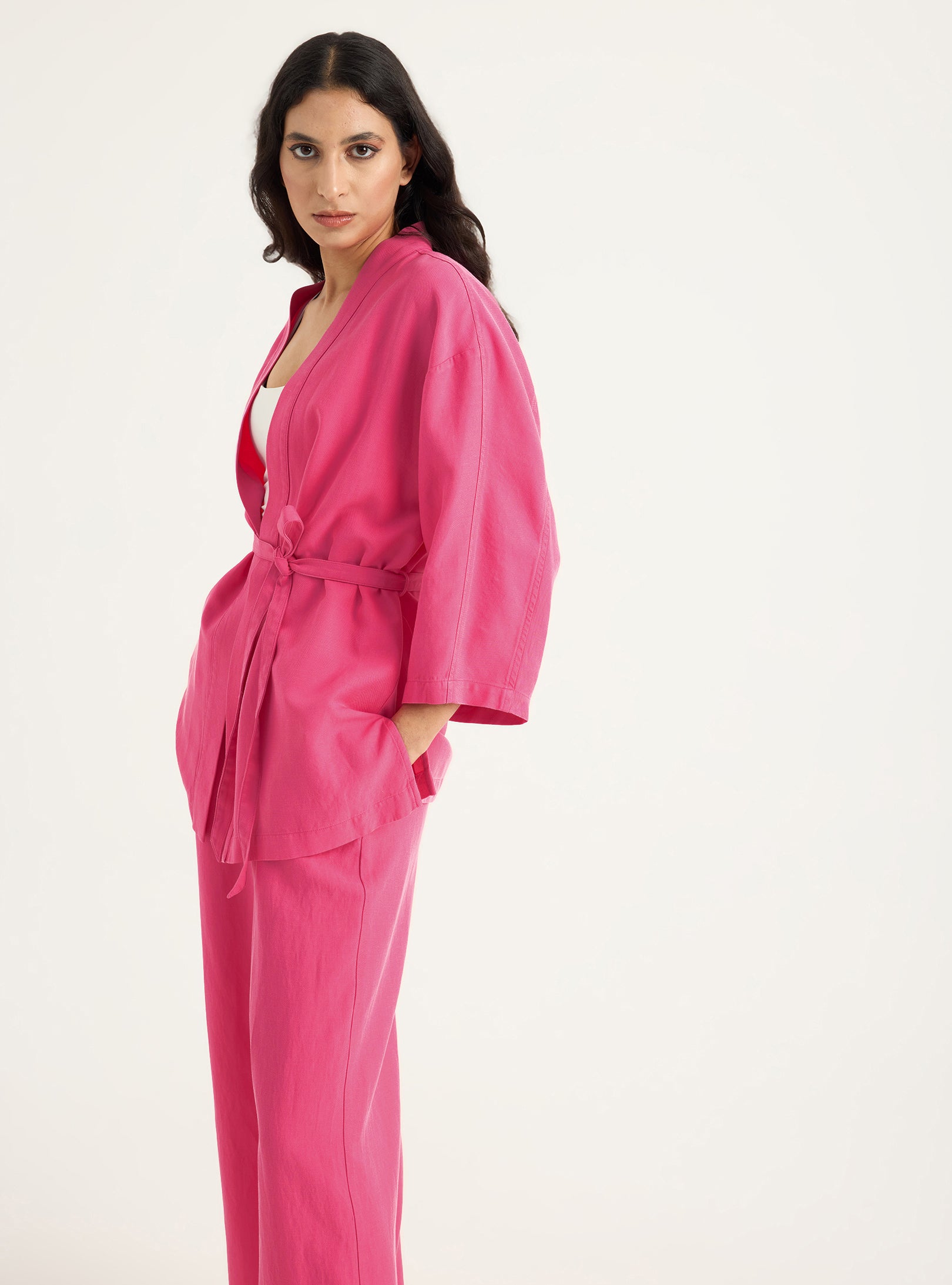 Kimono & Trouser Set Pink - Store WF