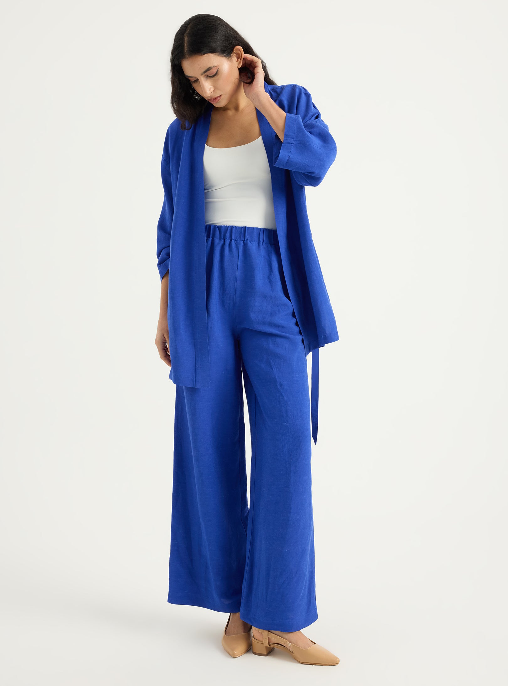 Kimono & Trouser Set Blue - Store WF