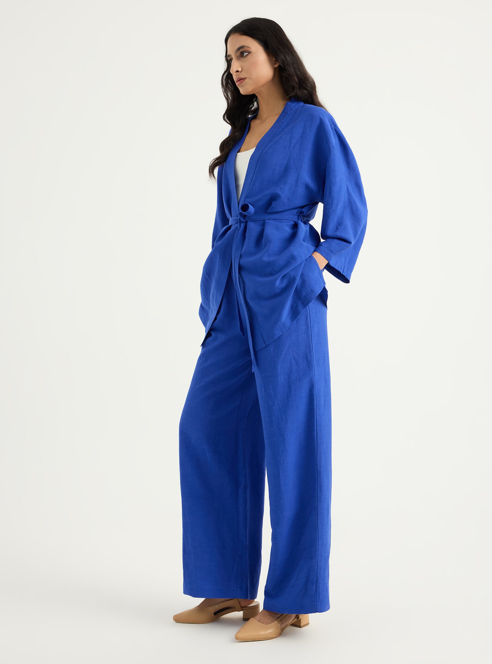 Kimono & Trouser Set Blue - Store WF