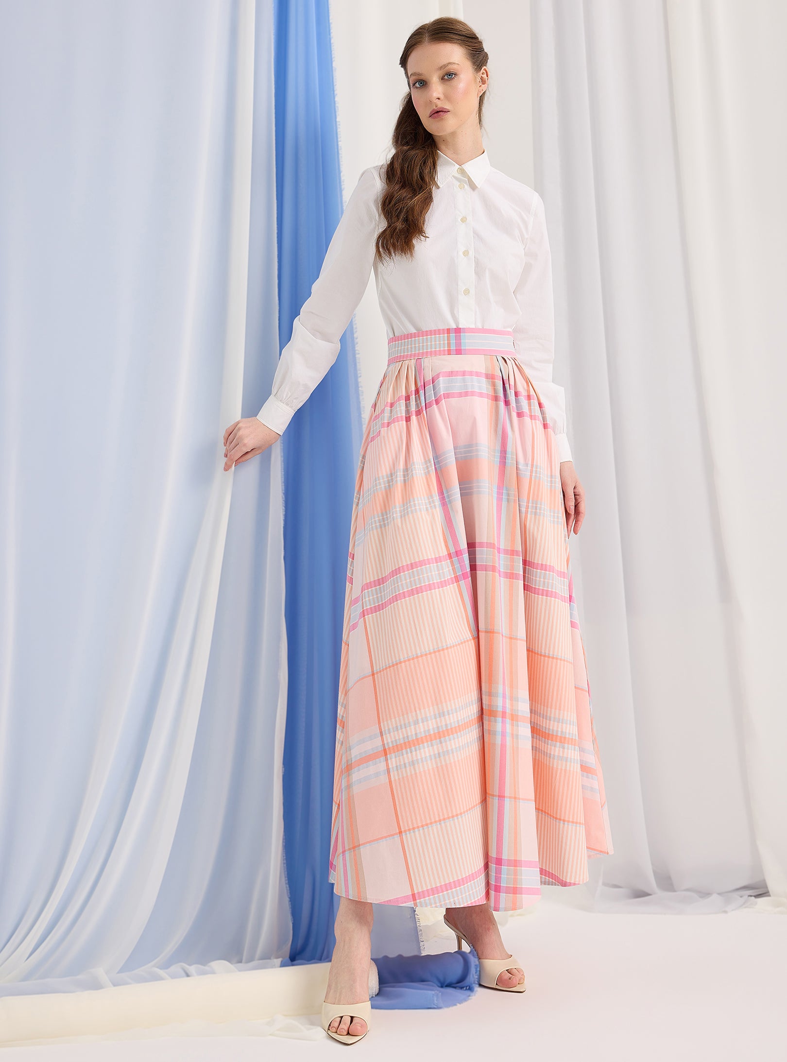スカート Coco check pleats skirt M ANDMARY】Coco check pleats skirt