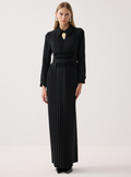 Black Smocked & Pleated Maxi Dress - Store WF