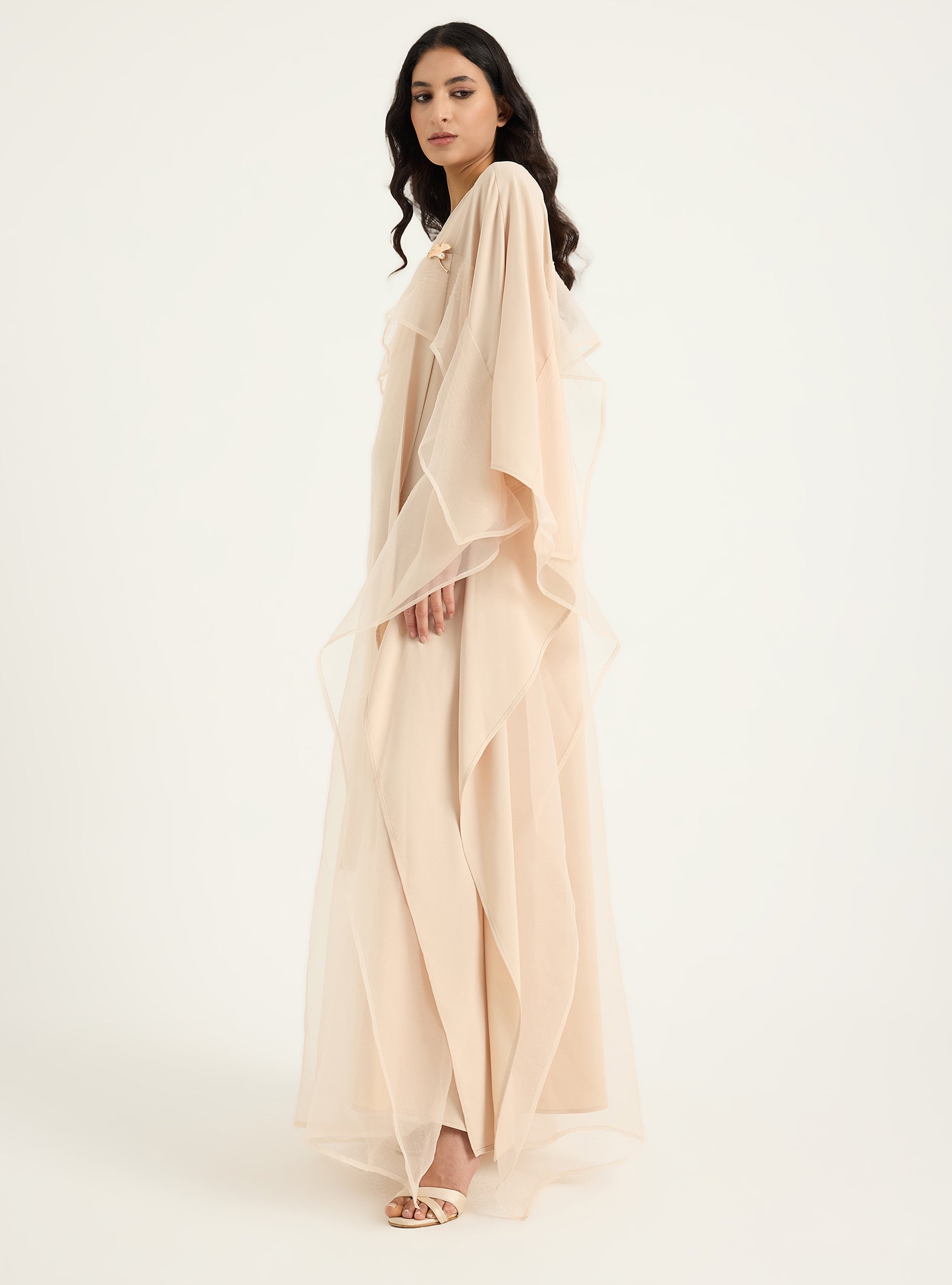 Mint Organza Double Layer Kaftan Dress - Store WF