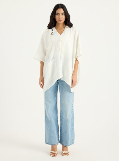 100% Linen White Kimono