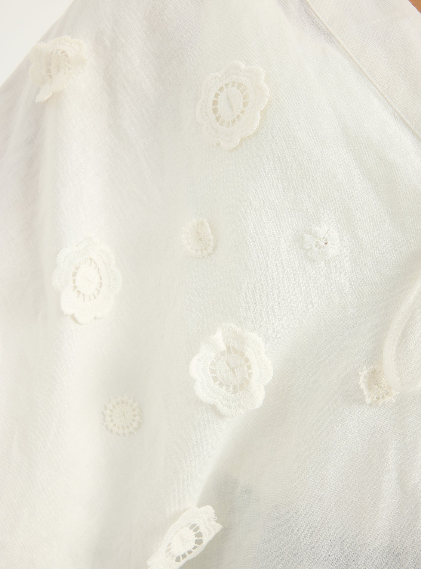 100% Linen White Kimono
