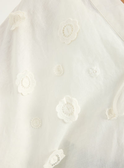 100% Linen White Kimono