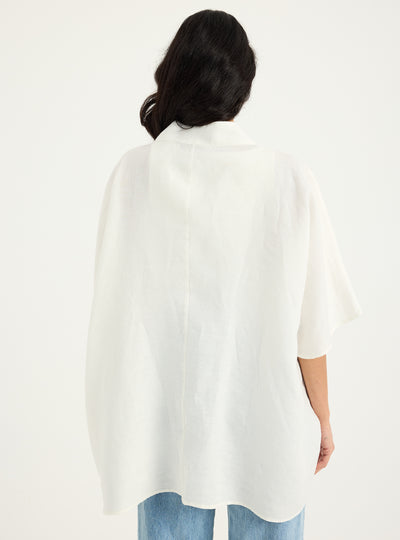 100% Linen White Kimono