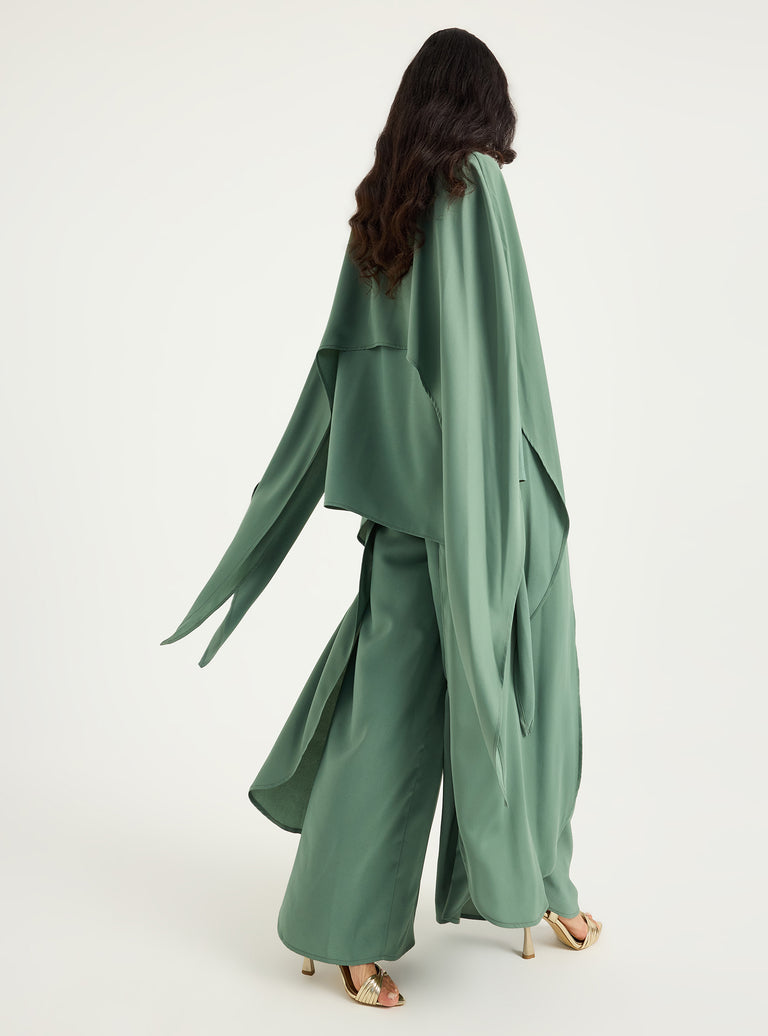PRIM SILK CAPE EFFECT BLOUSE