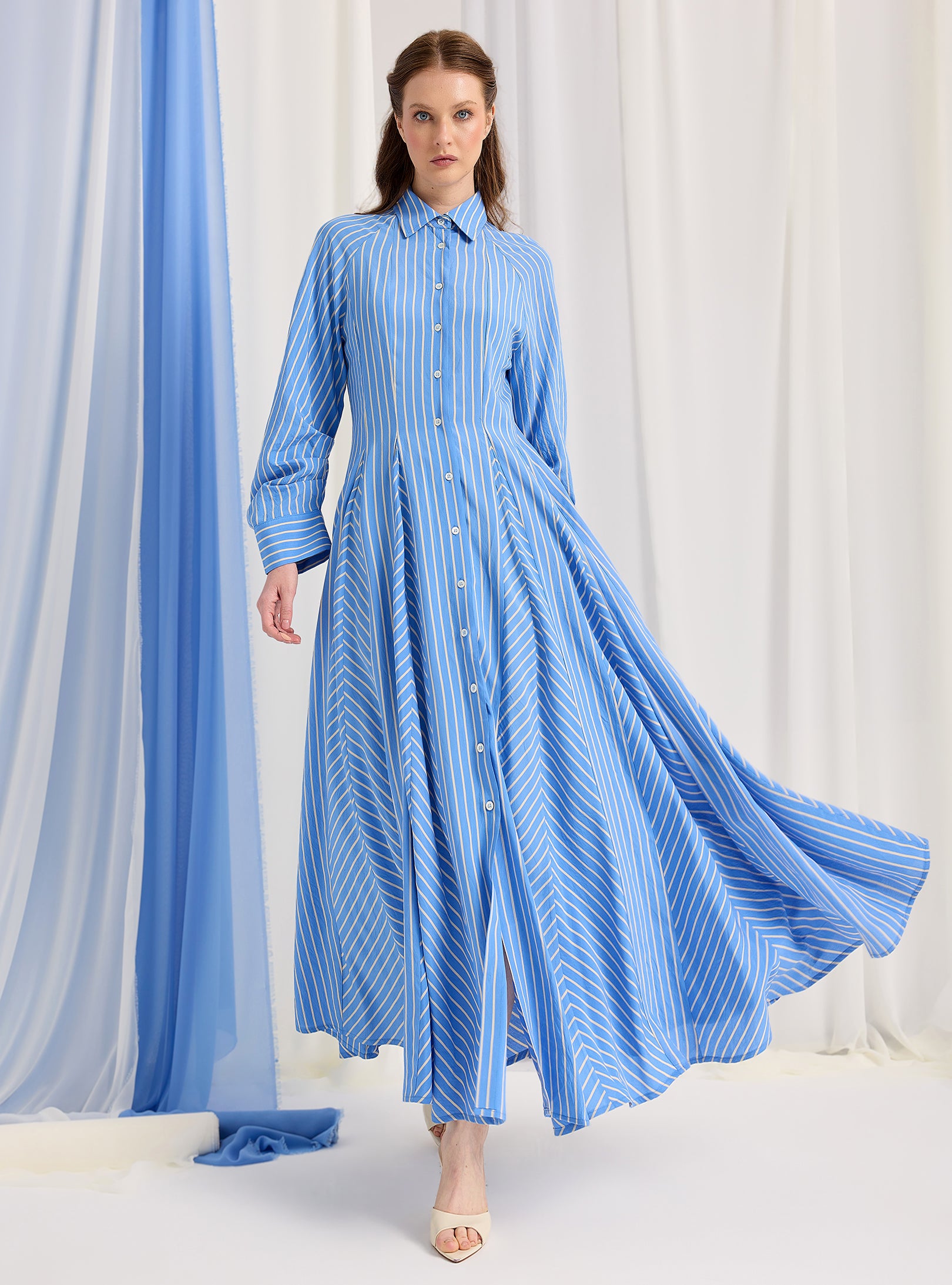 Blue Stripe Maxi Dress