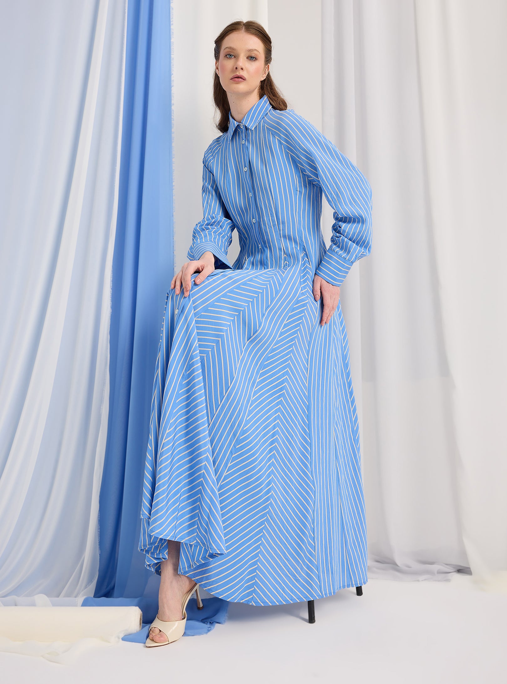Blue Stripe Maxi Dress