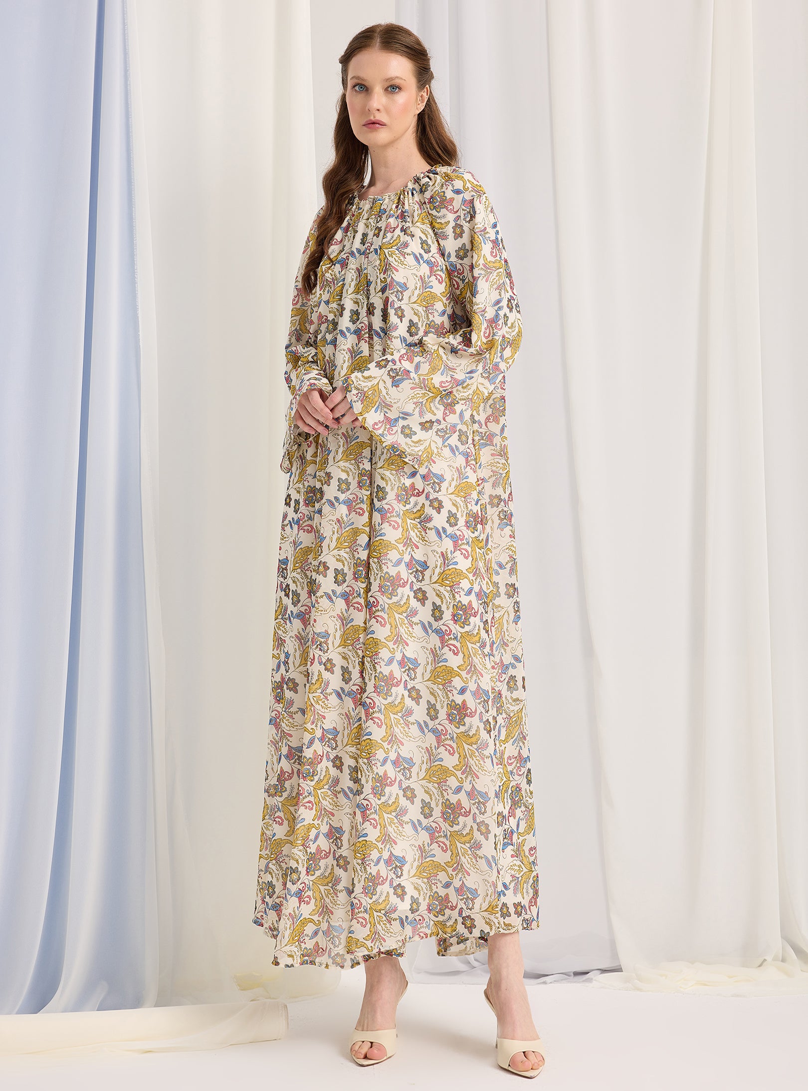 Etro Pirinted Gold Lurex Detailed Maxi Dress - Store WF