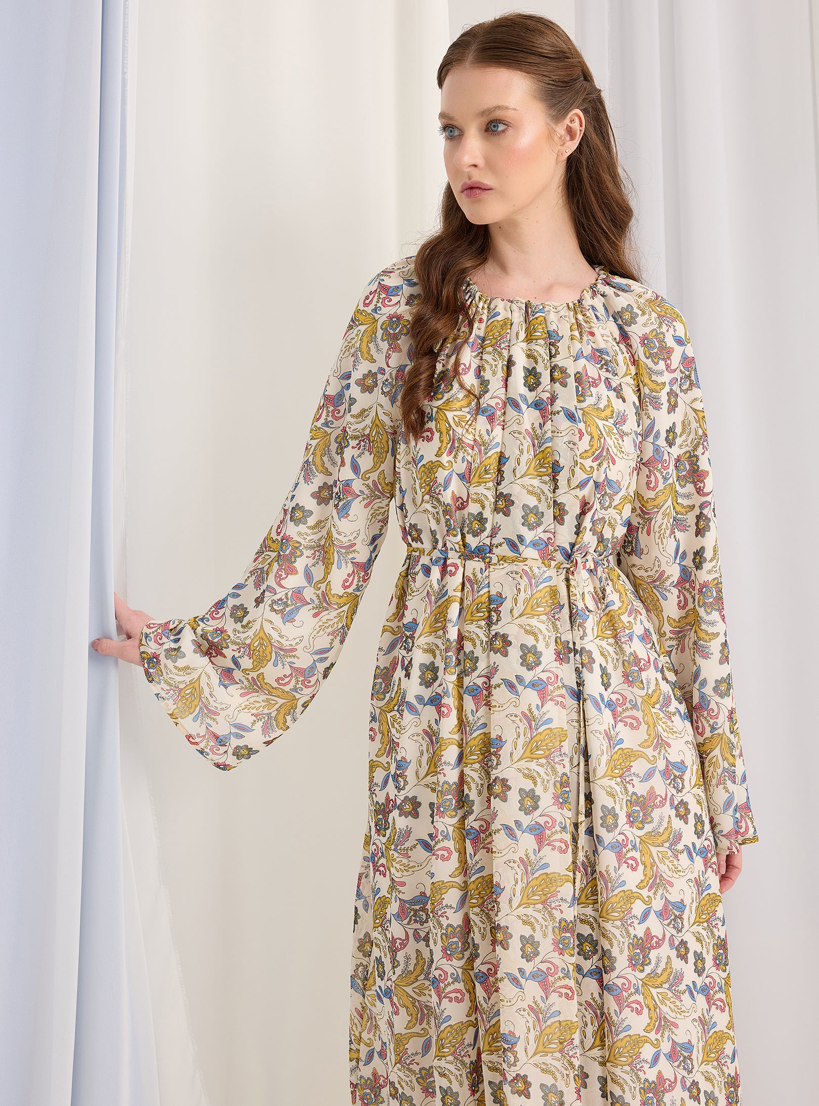 Etro Pirinted Gold Lurex Detailed Maxi Dress - Store WF