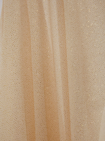 Nude Glitter Abaya With Scarf Set