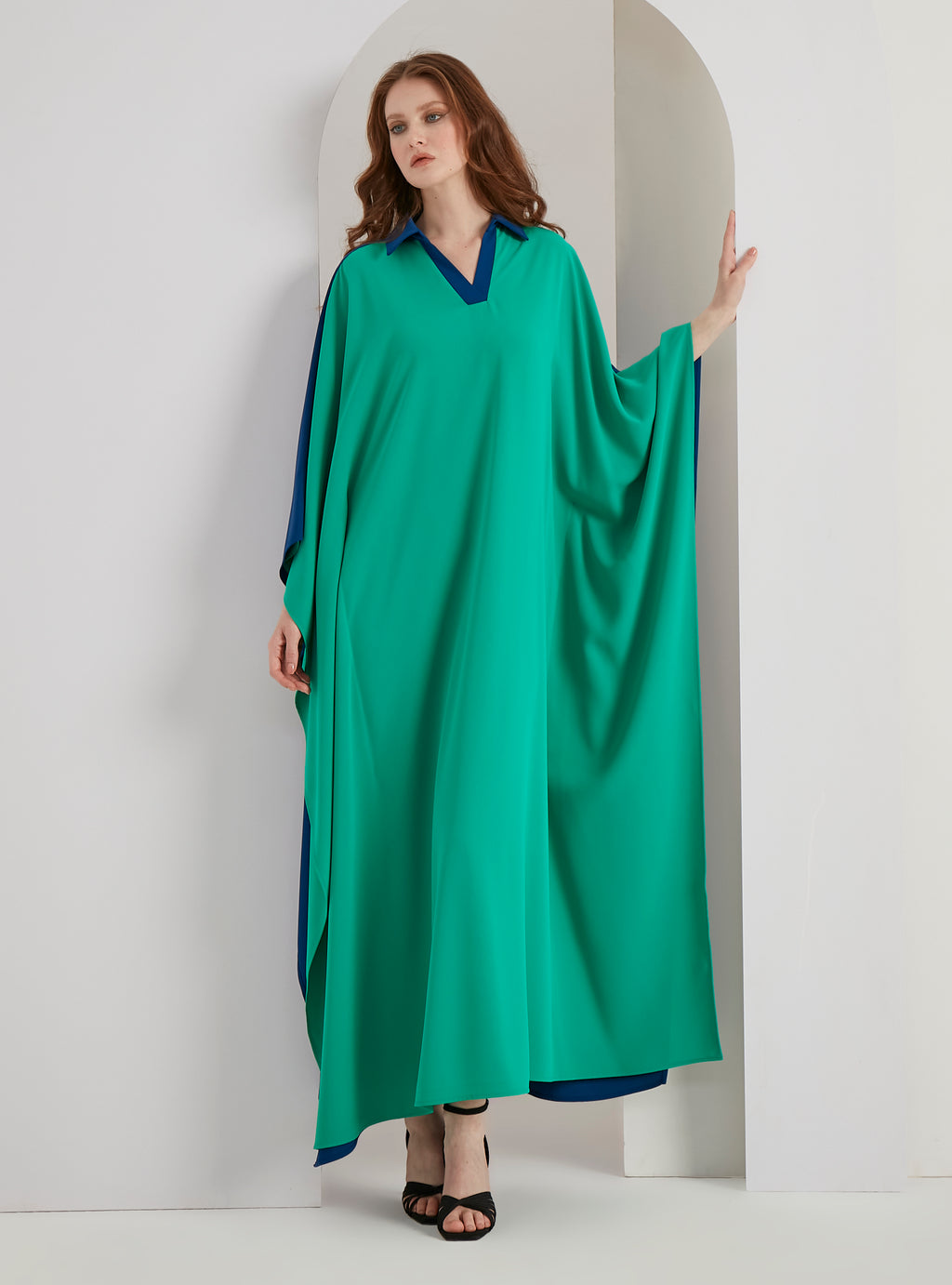 Multi Colour Shirt Maxı Kaftan Dress