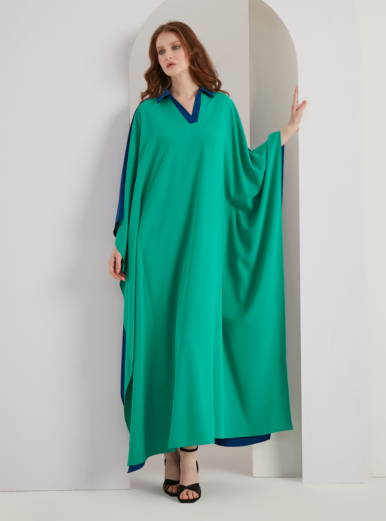 Multi Colour Shirt Maxı Kaftan Dress - Store WF
