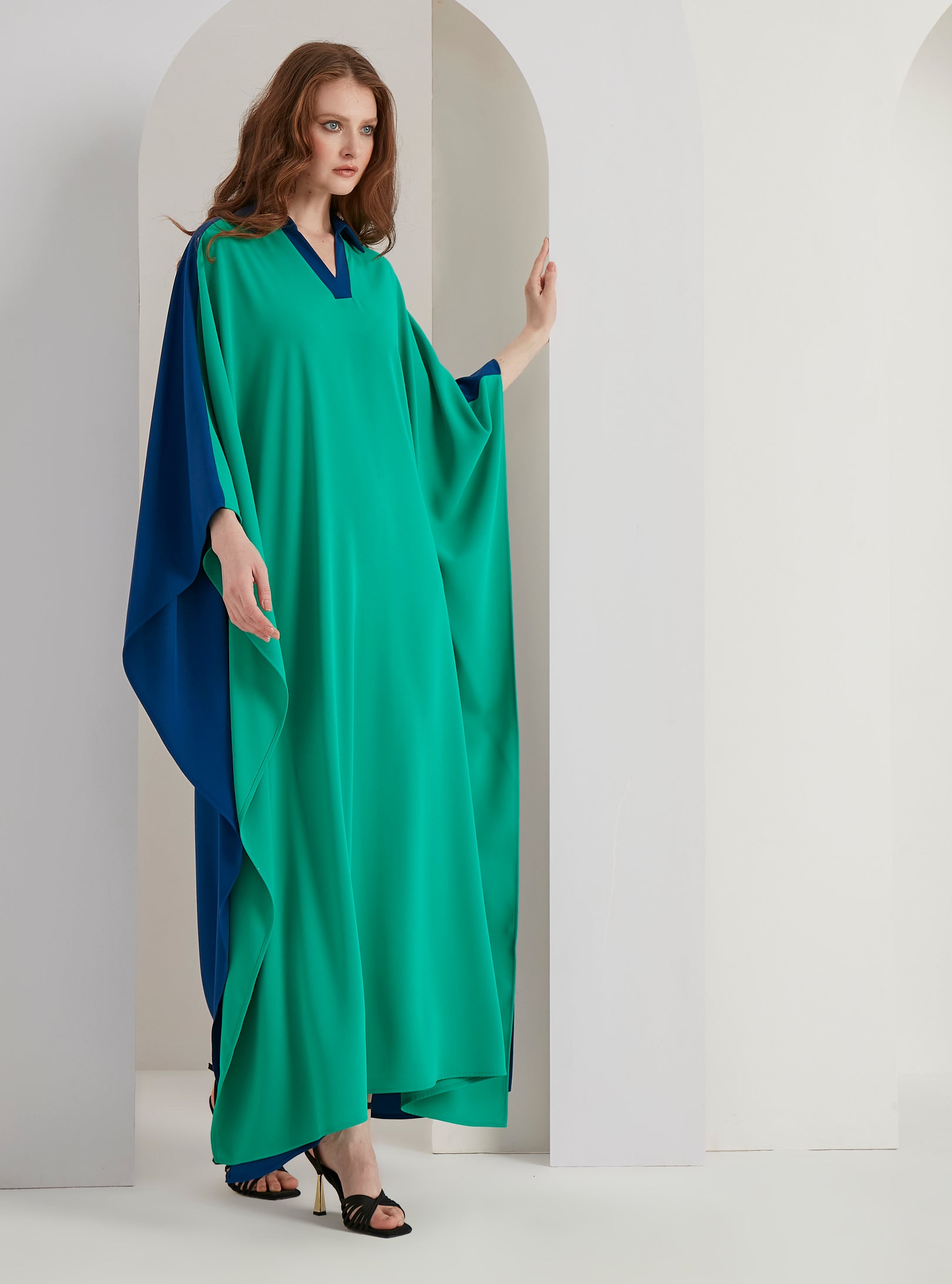 Multi Colour Shirt Maxı Kaftan Dress - Store WF