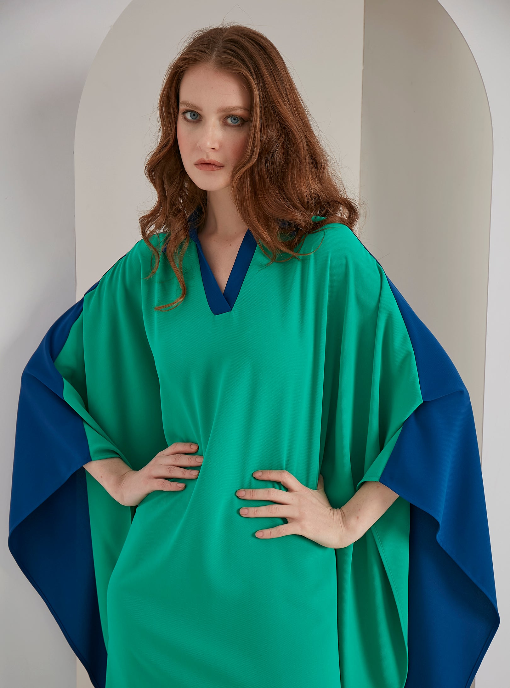 Multi Colour Shirt Maxı Kaftan Dress