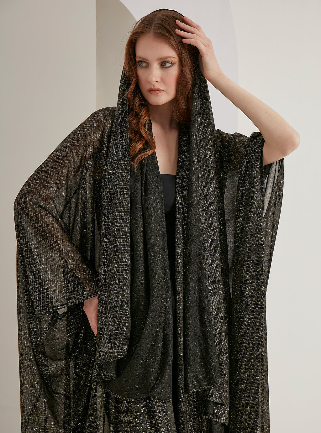 Black Shimmering Scarves Hijab