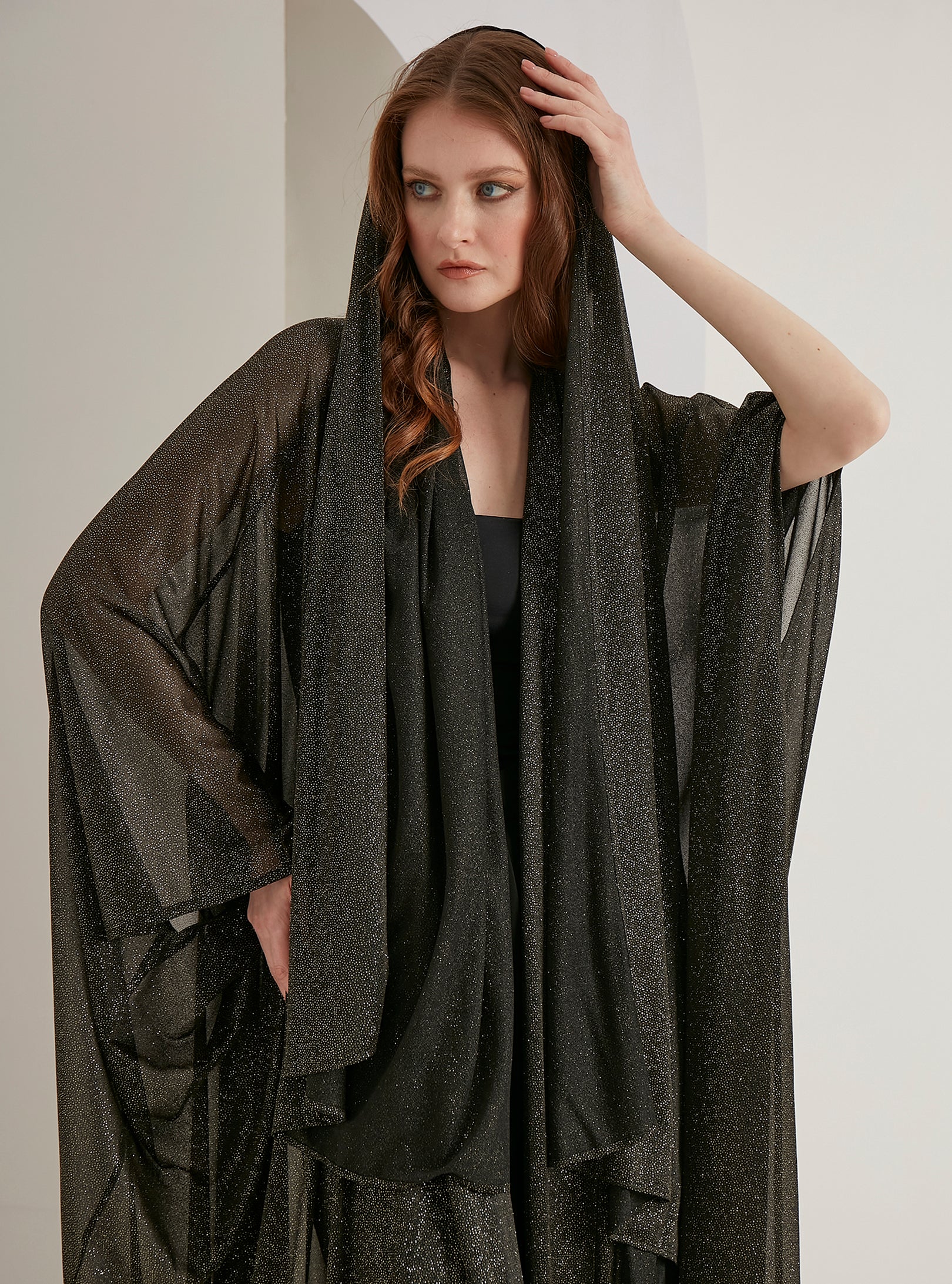 Black Shimmering Scarves Hijab