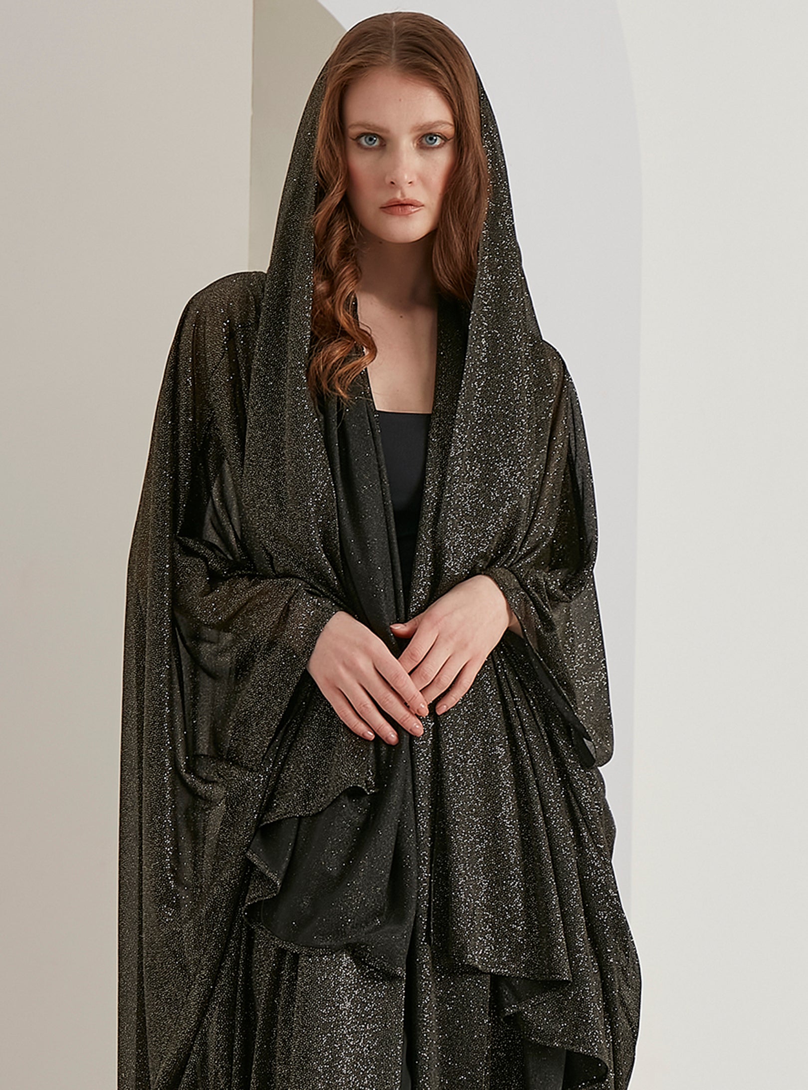 Black Shimmering Scarves Hijab