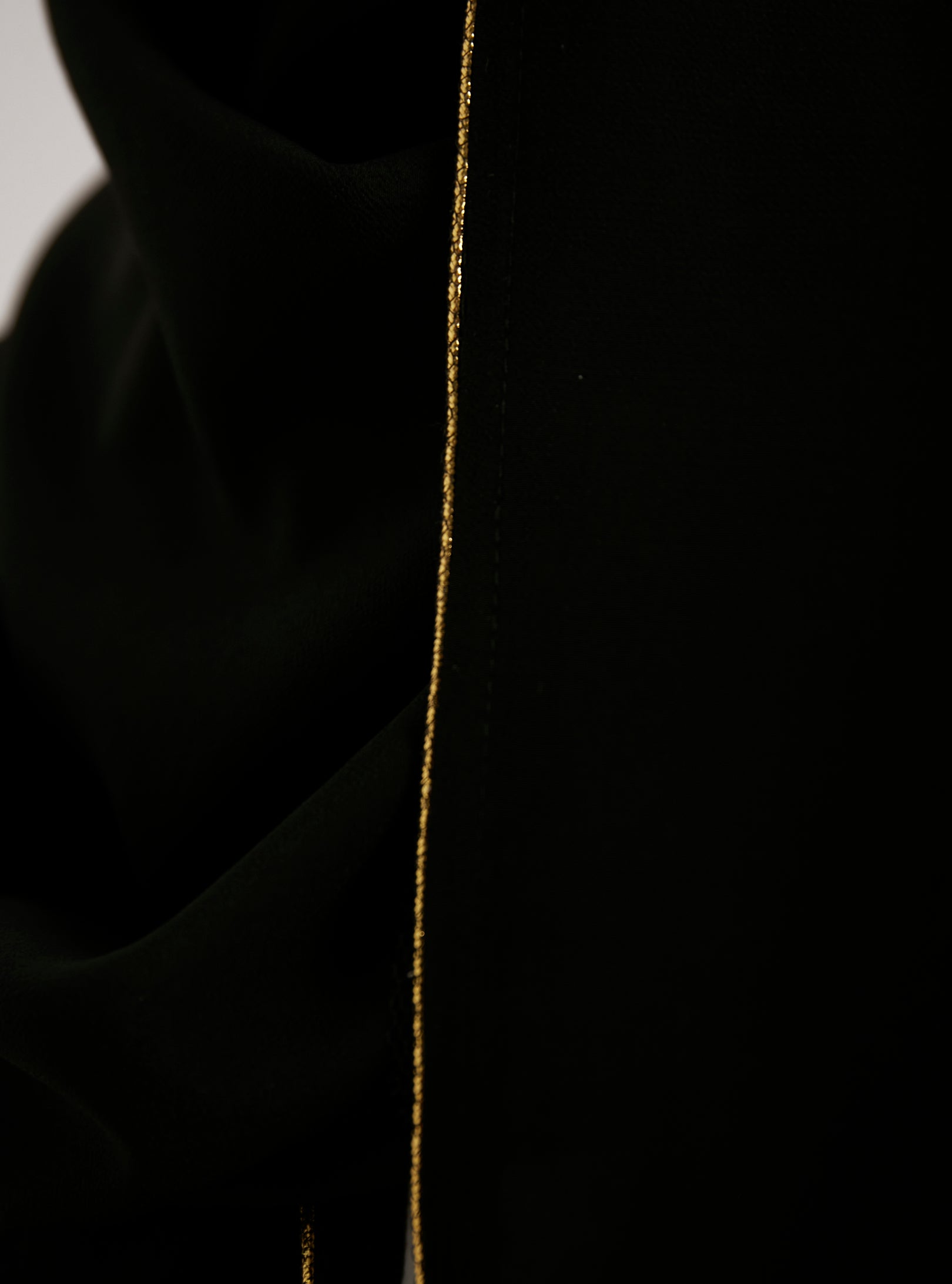 Gold Piping Black Scarves Hijab - Store WF