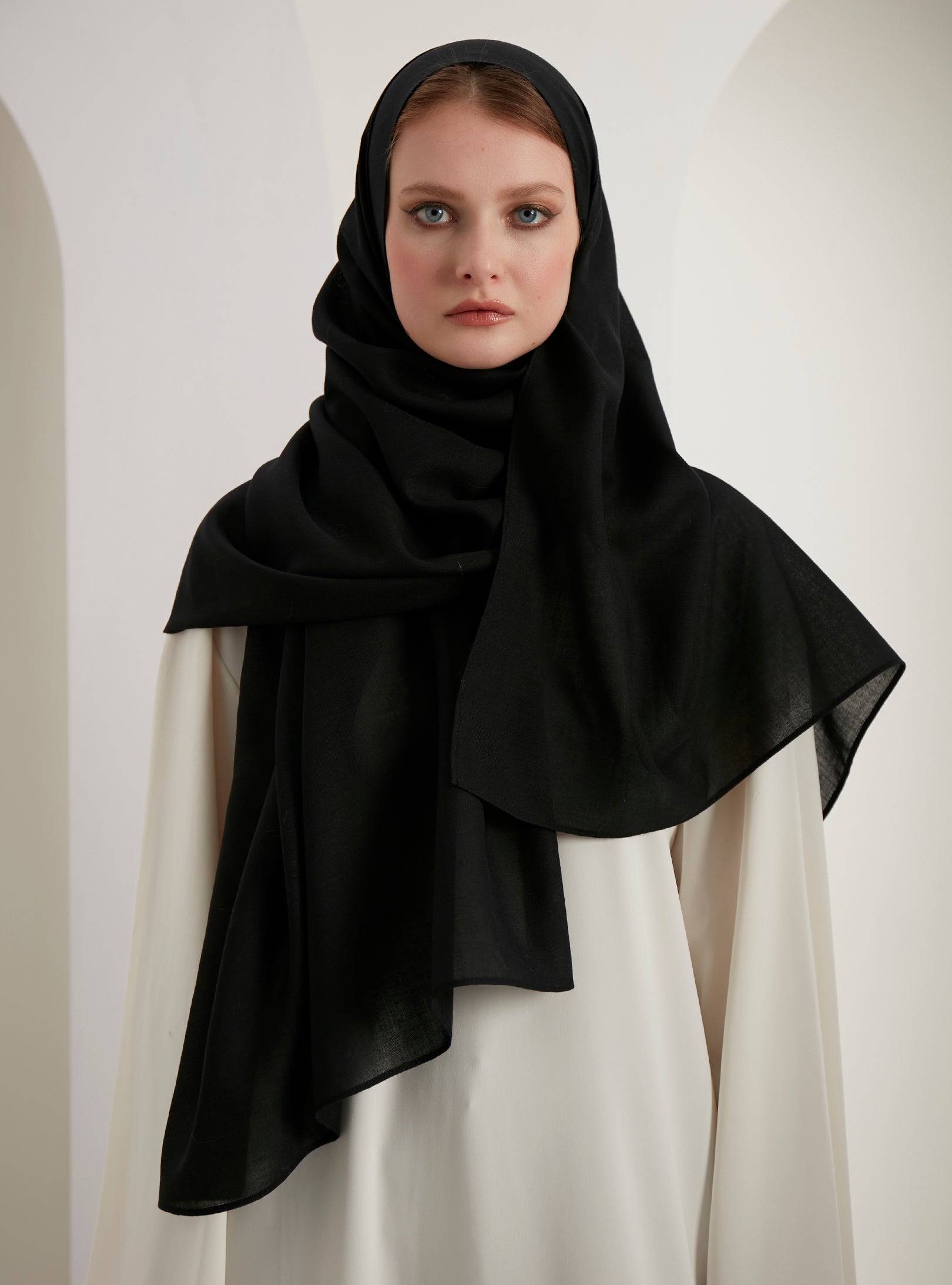 Black Wool Scarves Hijab - Store WF