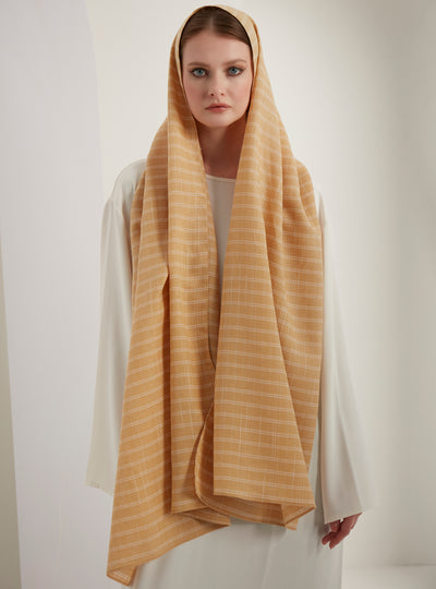Linen Yellow check Scarves Shawl