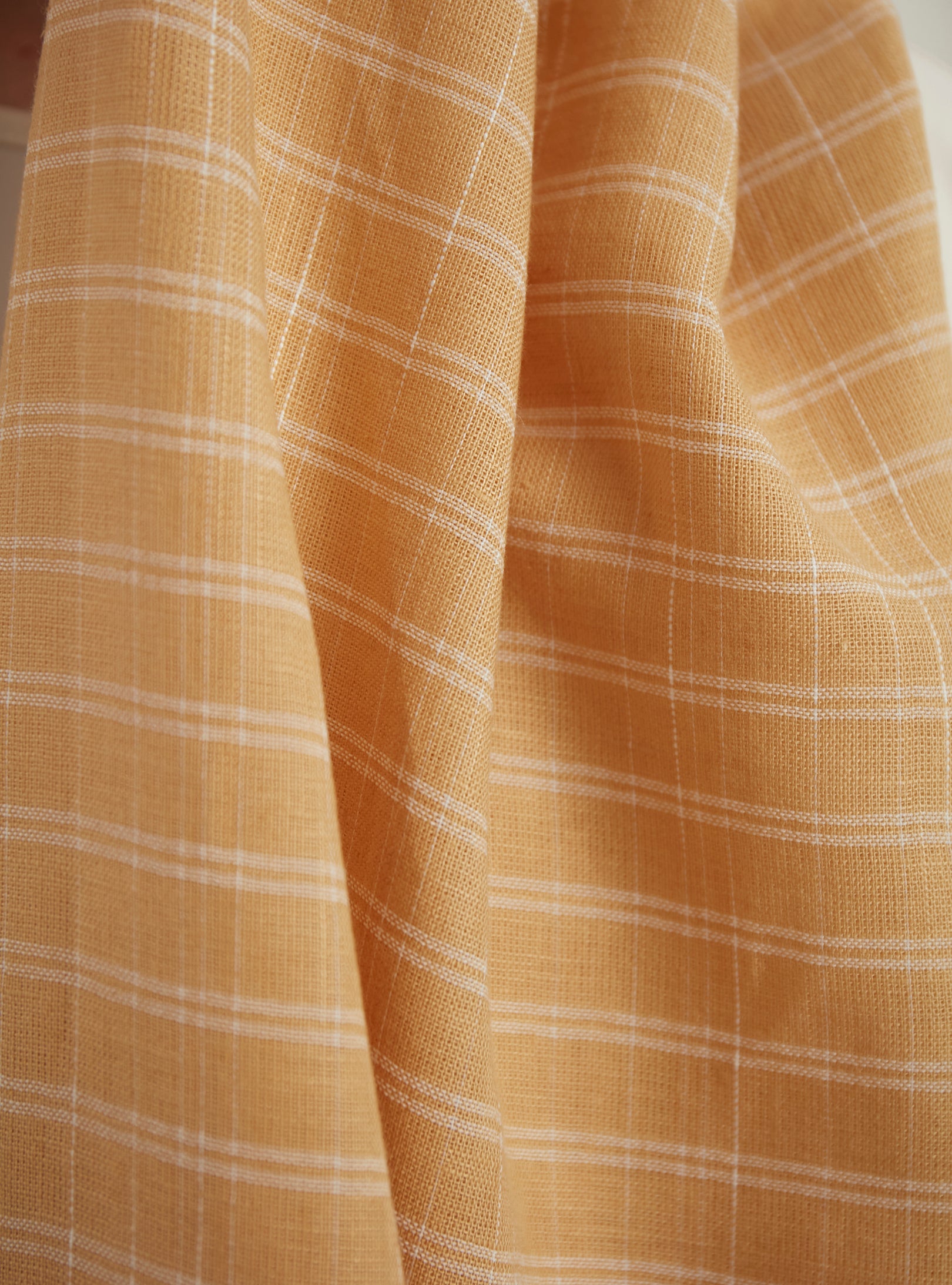 Linen Yellow check Scarves Shawl - Store WF