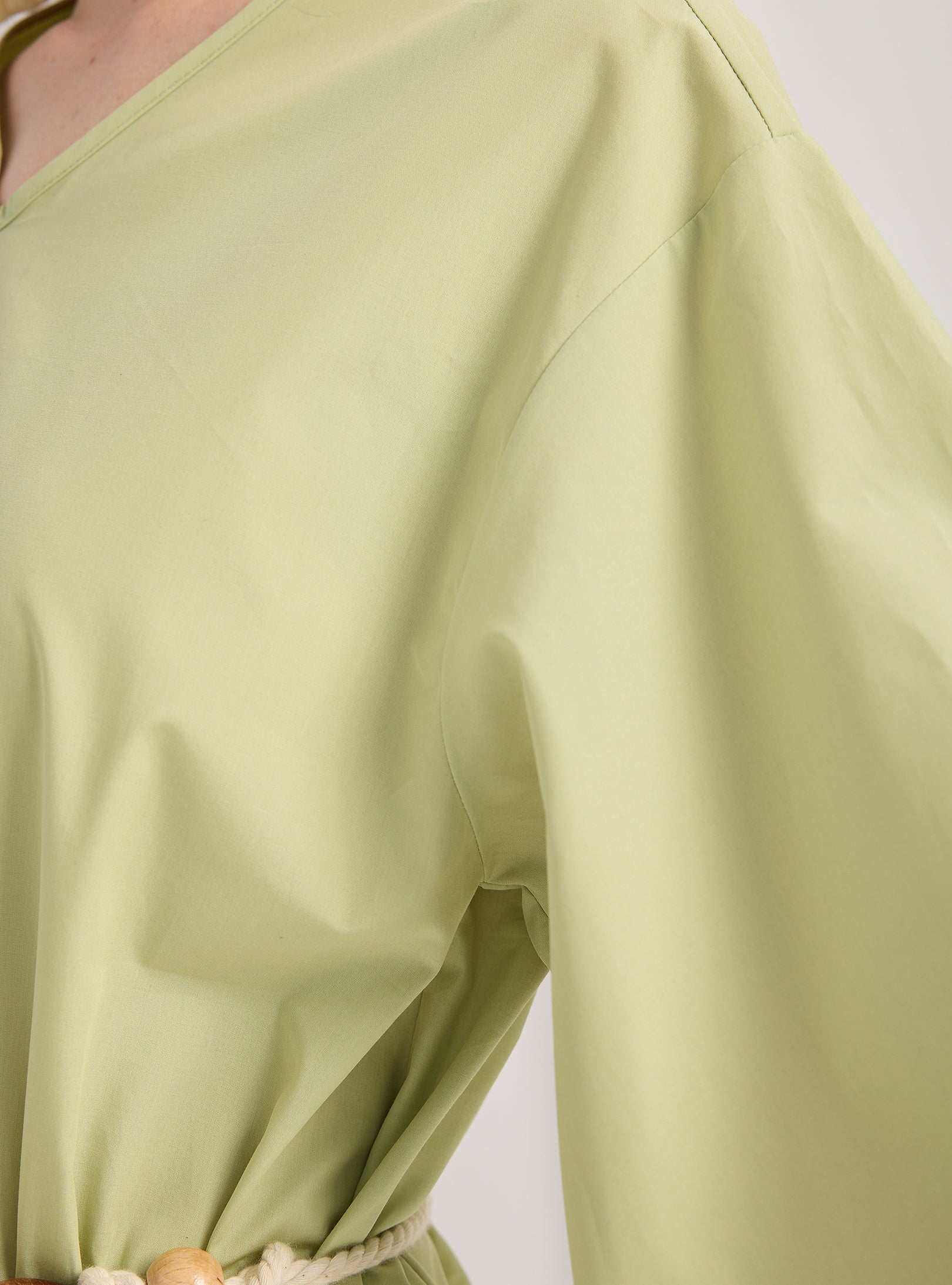 100% Cotton Poplin Belted Dress - Store WF