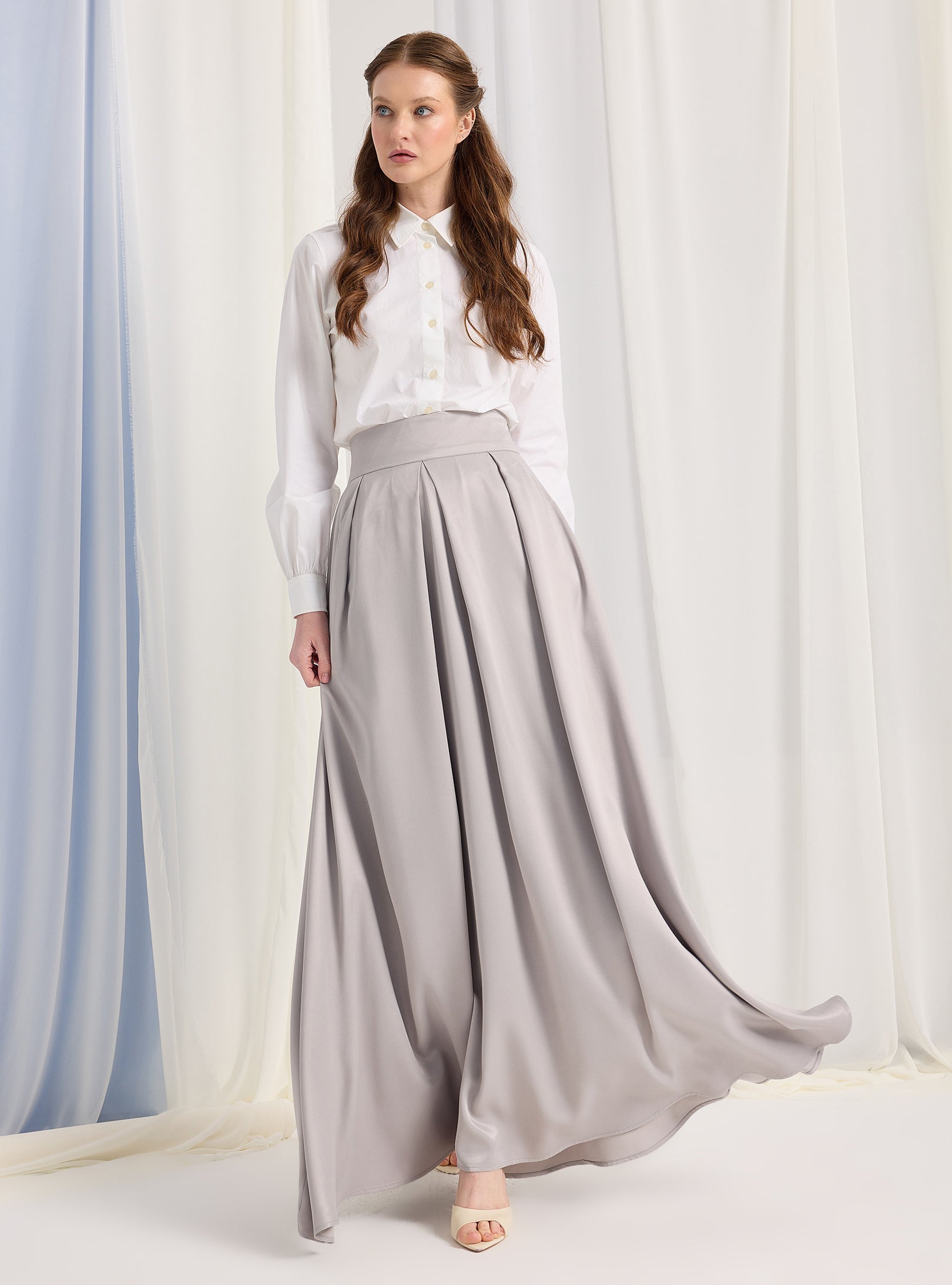 Silver Gray Maxi Skirt – Store WF