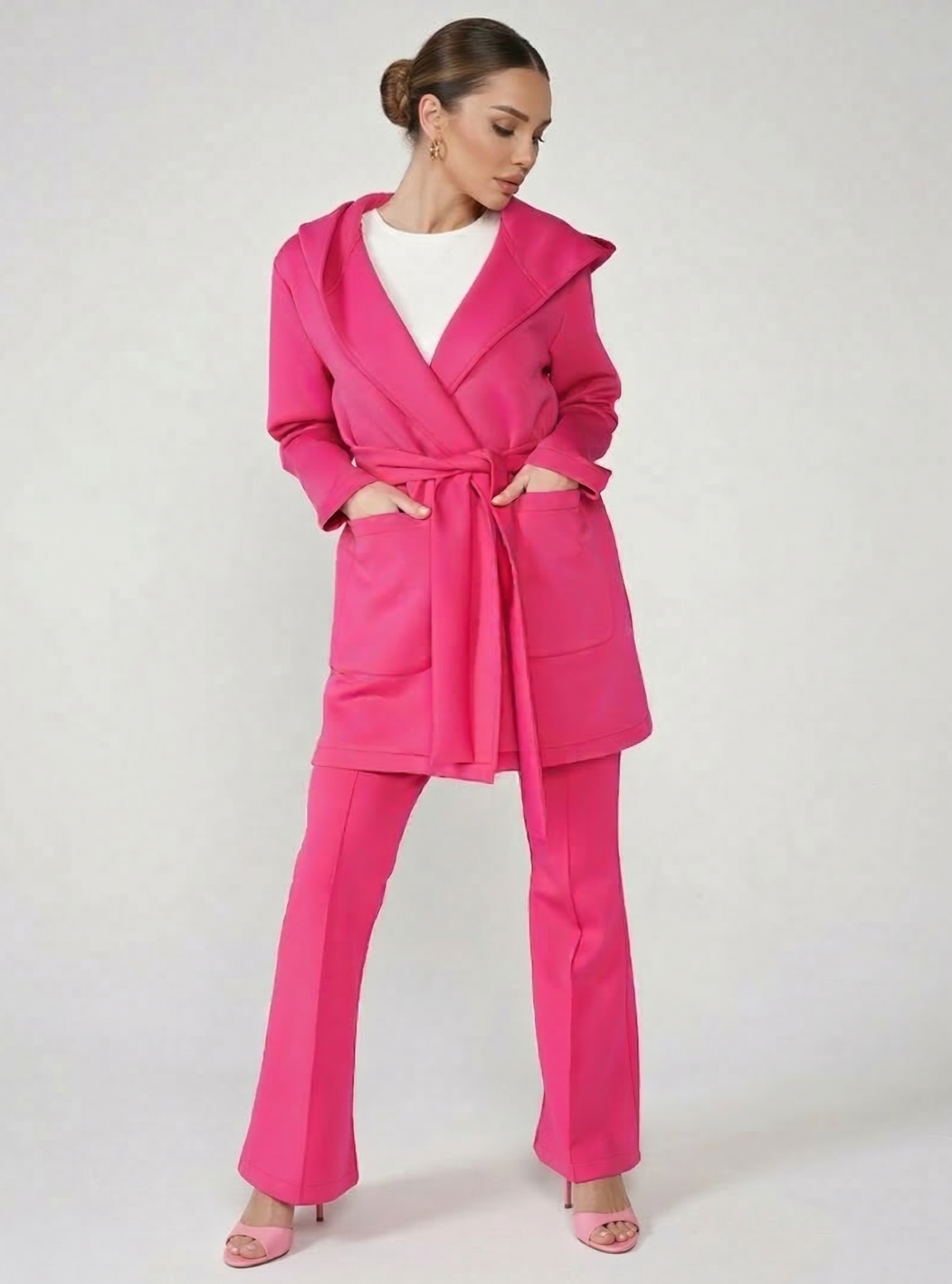 Pink Scuba Jacket & Pant Set