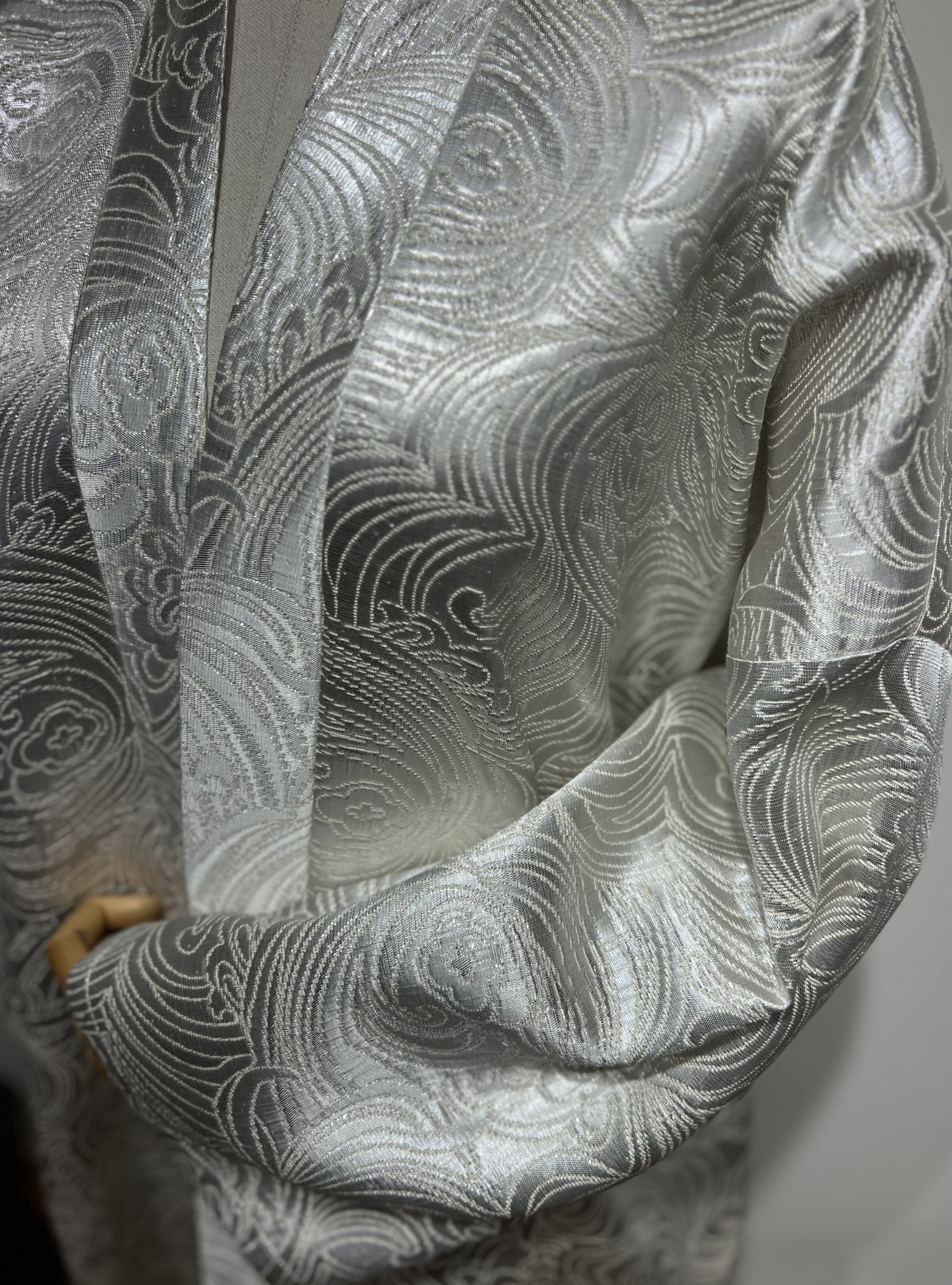 Silver jaquarde Abaya - Store WF