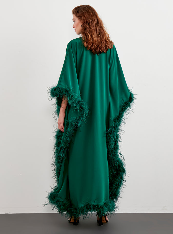 RK 11 - Ranee's Emerald Beaded Long Kaftan main image 1