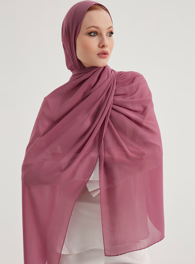 Chine Pink Hand Stitching Chiffon Hijab